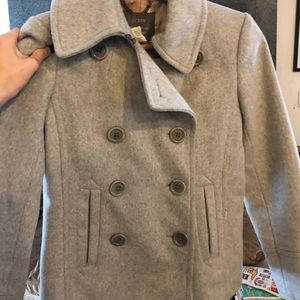 100% Gray Wool Peacoat
